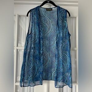 Bob Mackie Paisley Sheer Duster, size S